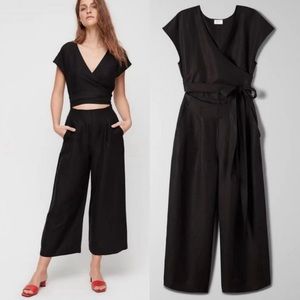Aritzia/ Wilfred Braxton Linen Wrap Cut Out Jumpsuit -  size 0